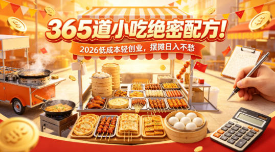 365道小吃配方大全：低成本创业，轻松日入千元