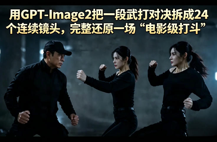 用GPT-Image2拆解武打对决，生成24帧电影级打斗特效