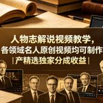 人物志解说视频教学，各领域名人原创视频均可制作丨精选独家分成收益（更新0430）