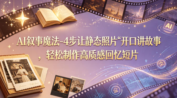 AI技术让你的照片讲述精彩故事——4步制作高质感回忆视频