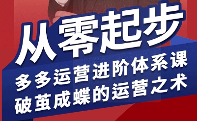 拼多多运营进阶系统课，从零起步，多多运营进阶体系课，破茧成蝶的运营之术（更新26年4月）