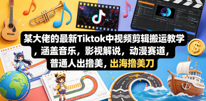 TikTok视频剪辑搬运教学：全领域解析，普通人快速入门技巧