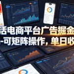 火聚生活电商平台广告掘金协议全自动挂G-可矩阵操作，单日收益5张+【揭秘】