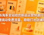 2026淘系全站结合新品运营快速打爆款，快速撬动免费流量，稳稳打出店铺爆款（更新5月12日）