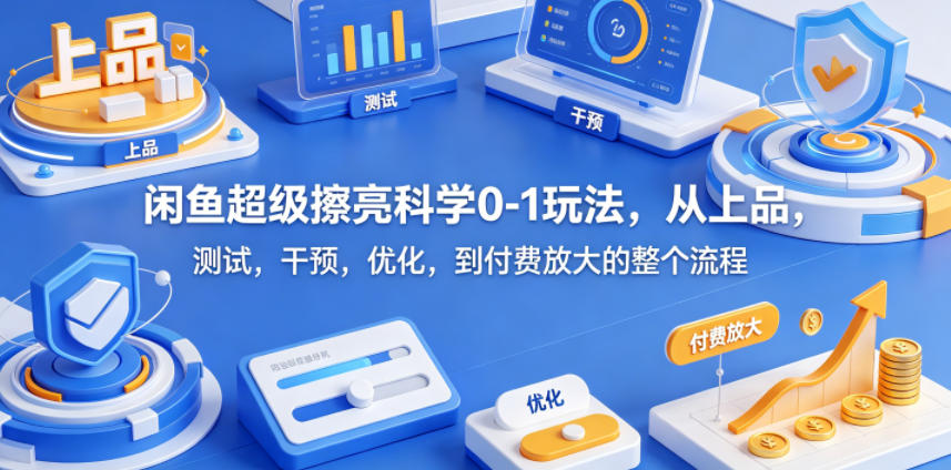 闲鱼超级擦亮科学0-1玩法全解析：从免费上品到付费放大全链路策略-鱼渣资源