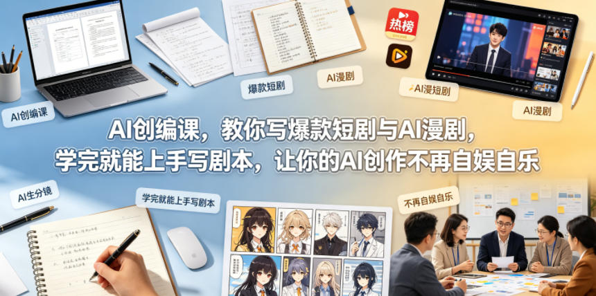 AI创编课:手把手教你写爆款短剧和AI漫剧,从0到1快速上手-鱼渣资源