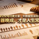 某公众号付费文章：大数据告诉你：大器晚成，才是人生常态