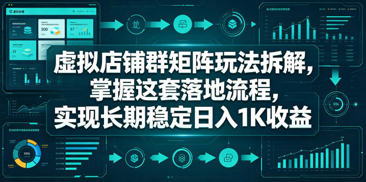 虚拟店铺群矩阵布局技巧:日入1K稳定收益的秘密(详解)-鱼渣资源