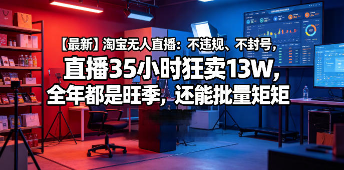 淘宝无人直播：35小时狂揽13W GMV！揭秘全年无休的流量密码-鱼渣资源