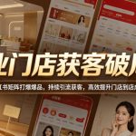 美业门店获客破局课，通过小红书矩阵打爆爆品，持续引流获客，高效提升门店到店成交业绩