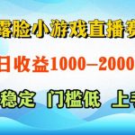 不露脸小游戏直播赛道，日收益500-1k+，可全自动AI玩，可脚本玩，可真人玩，项目稳定，上手快【揭秘】