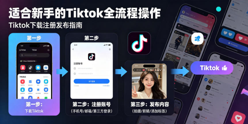 TikTok从零开始学：新手必看的下载、注册与发布全流程指南-鱼渣资源
