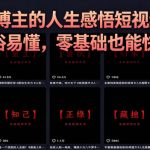 抖音某博主的灰太狼人生感悟短视频教学，全程通俗易懂，零基础也能快速上手