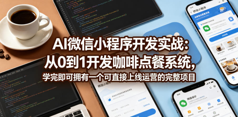 2026AI微信小程序开发实战课程：从0到1开发咖啡点餐系统，学完即可拥有一个可直接上线运营的完整项目-暗冰资源网