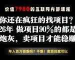 26年请不要疯狂的找项目了，卖项目远比你想象的暴利，你也可以月入10W+【揭秘】