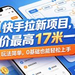 快手拉新项目，单价最高17米一单，玩法简单，0基础也能轻松上手（更新0511）