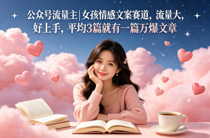 情感文案赛道 | 0门槛！公众号流量主女孩必备技巧（3篇就有1篇10w+）