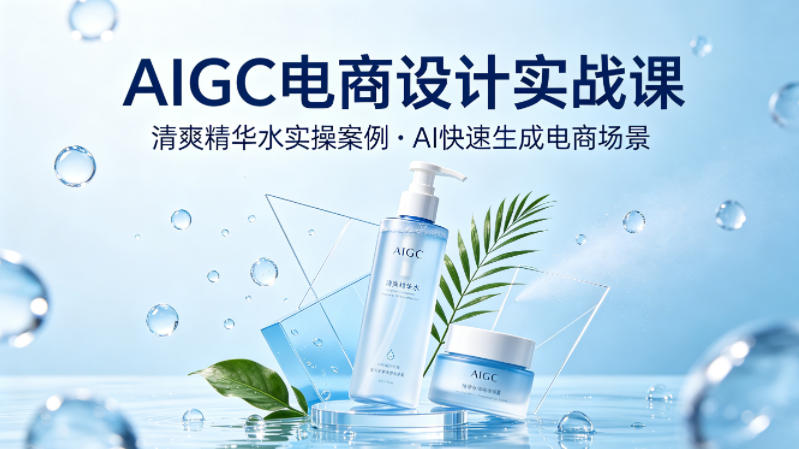 如何利用AIGC快速设计电商美图：以清爽精华水为例