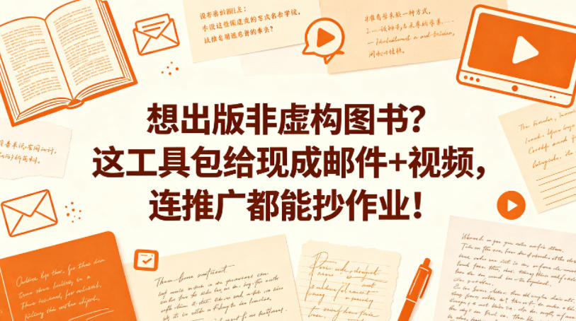 想出版非虚构图书？零经验也能轻松上手！现成邮件模板+推广视频全都有
