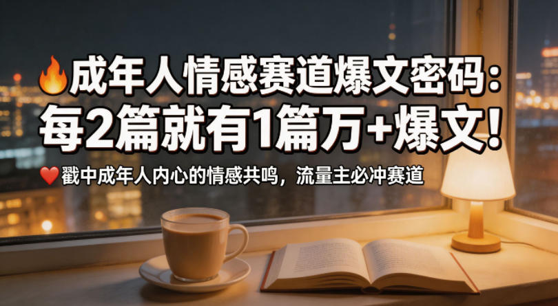 公众号成年人情感心理赛道：流量最大、受众最广，平均每两篇有1篇爆款