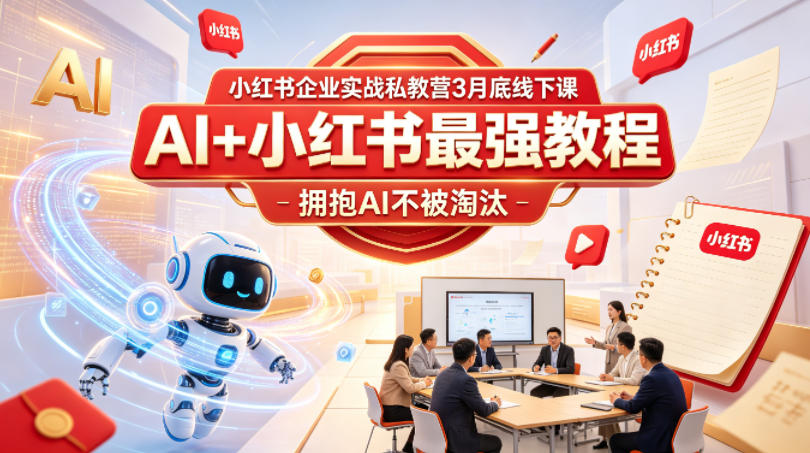 3月底最后机会！AI+小红书实战特训营：最强攻略助你拥抱变革，不被淘汰！