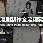 AI漫剧制作全流程实操，零基础从小说改编-角色场景-分镜生成-剪辑成片一步到位，小白也能独立做漫剧