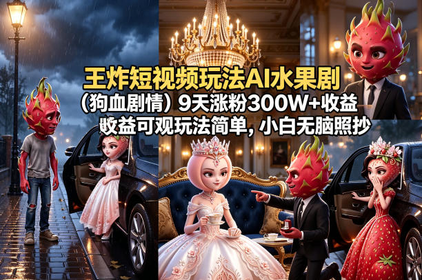 王炸！9天涨粉300W+的短视频玩法，收益高、简单易学，小白也能轻松上手！