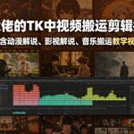 某大佬的TK中视频搬运剪辑技术，包含动漫解说、影视解说、音乐搬运教学视频
