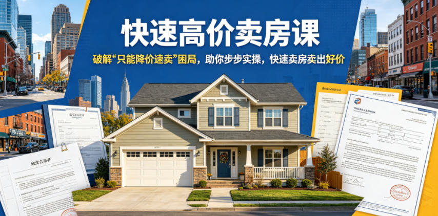 快速高价卖房课,破解“只能降价速卖”困局,助你步步实操,快速卖房卖出好价(更新2026)-水滴知识网