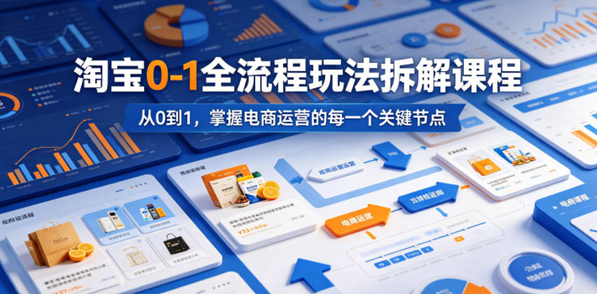 淘宝0-1全流程玩法拆解课程，从0到1，掌握电商运营的每一个关键节点-水滴知识网