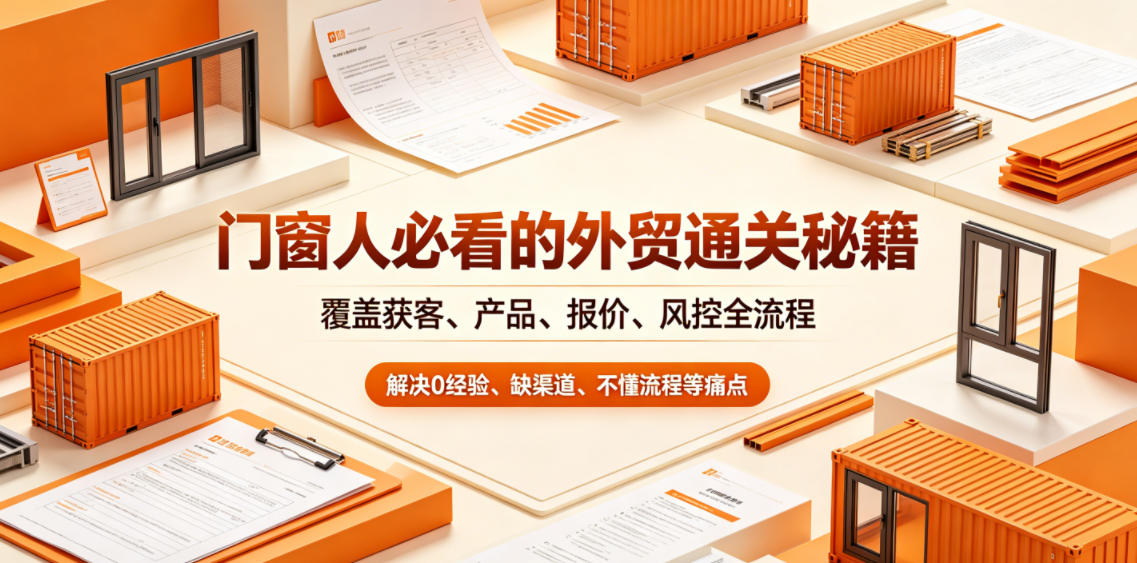 门窗人必看的外贸通关秘籍,块覆盖获客、产品、报价、风控全流程,解决0经验、缺渠道、不懂流程等痛点-水滴知识网