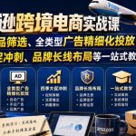 亚马逊跨境电商实战课，从蓝海产品筛选、全类型广告精细化投放，到四季大促冲刺、品牌长线布局等一站式教学（更新6月）