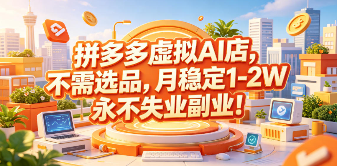 拼多多AI店铺创业,零门槛,月入1-2万稳定!永不失业的副业! 拼多多AI店铺创业,零门槛,月入1-2万稳定!永不失业的副业!