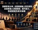 付费文章：深耕职场20年，近距离接触上百位领导，总结普通人突破层级、提升能力、快速提拔的成长秘籍（全网独家干货）