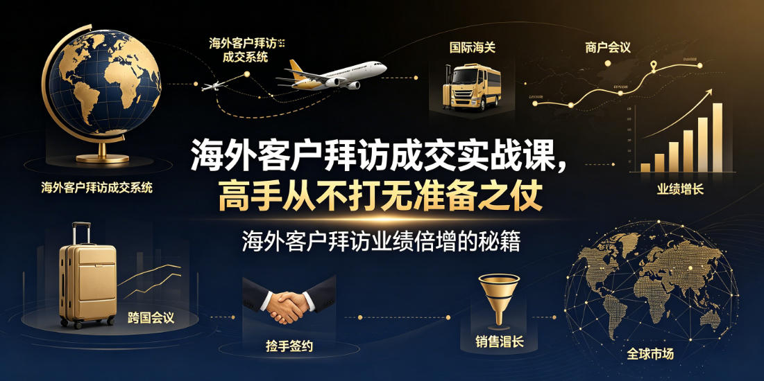 海外客户拜访成交实战课,高手从不打无准备之仗,海外客户拜访业绩倍增的秘籍-球球资源网