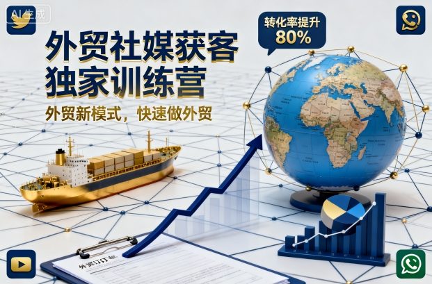 外贸社媒获客独家训练营，外贸新模式，快速做外贸（更新26年6月26日）-水滴知识网