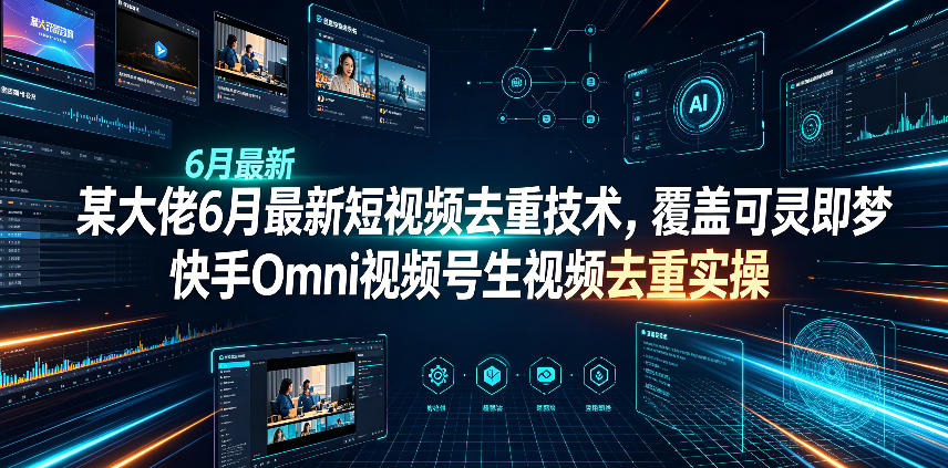 某大佬6月最新短视频去重技术，覆盖可灵即梦快手Omni视频号生视频去重实操-球球资源网