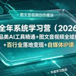 AI全年系统学习营（2026）｜全品类AI工具精通+图文音视频全域创作+百行业落地变现+自媒体IP打造年度进阶大课