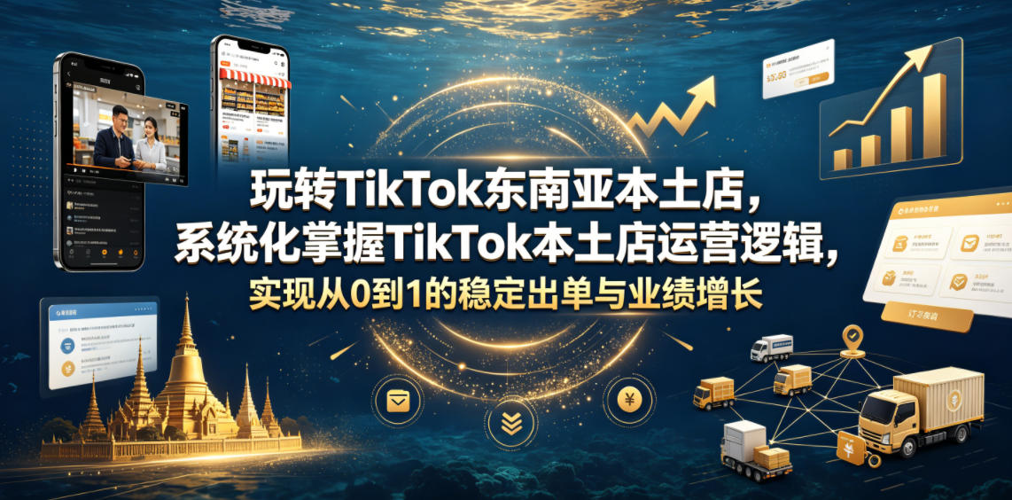 玩转TikTok东南亚本土店，系统化掌握TikTok本土店运营逻辑，实现从0到1的稳定出单与业绩增长-水滴知识网