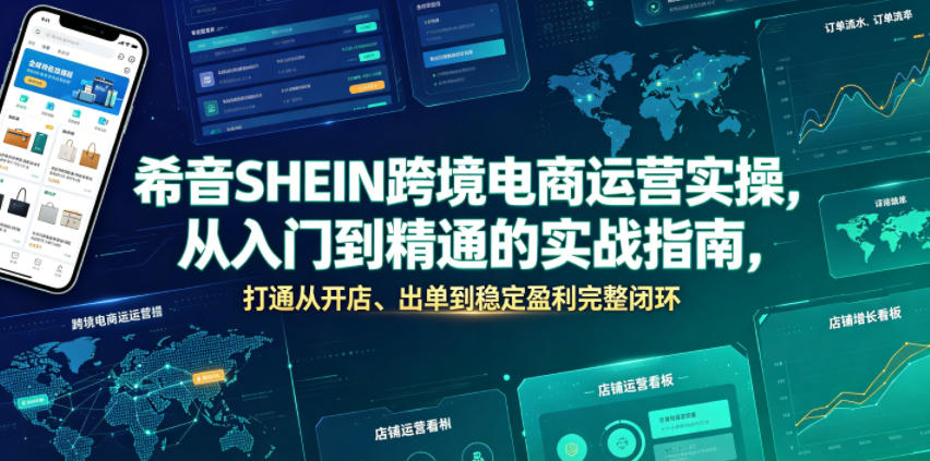 希音SHEIN跨境电商运营实操，从入门到精通的实战指南，打通从开店、出单到稳定盈利完整闭环-水滴知识网