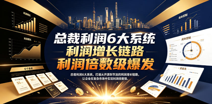 总裁利润6大系统，打通从开源到节流的利润增长链路，让企业在复杂市场中实现利润倍数级爆发-水滴知识网
