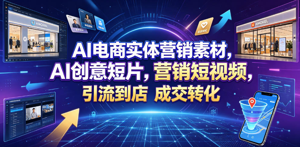 AI电商实体营销素材，AI创意短片，高效打造营销短视频，轻松引流到店，稳定提升门店客流与成交转化-水滴知识网