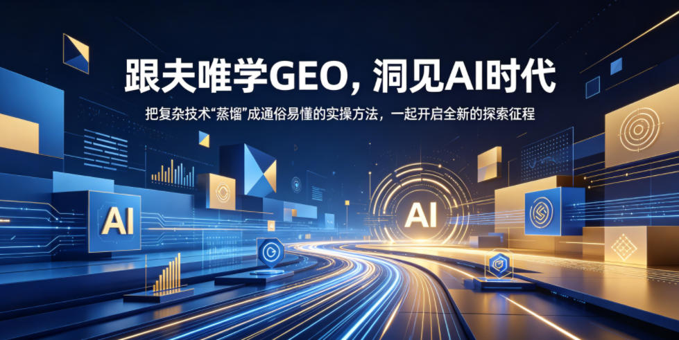 跟夫唯学GEO,洞见AI时代,把复杂技术“蒸馏”成通俗易懂的实操方法,一起开启全新的探索征程-木木学长网创分享