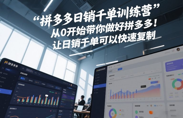 拼多多日销千单训练营，从0开始带你做好拼多多，让日销千单可以快速复制(更新26年6月)-球球资源网