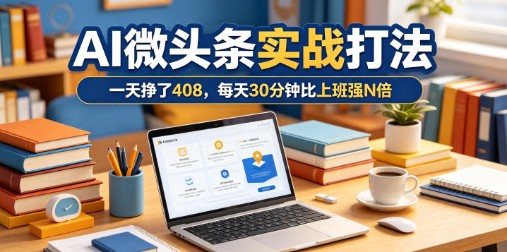 一天挣了408,AI微头条实战打法,每天30分钟比上班强N倍-水滴知识网