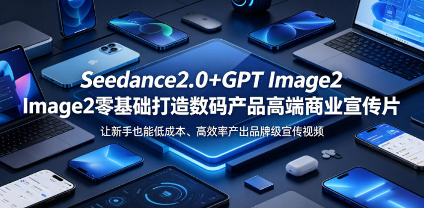 Seedance2.0+GPT Image2零基础打造数码产品高端商业宣传片，让新手也能低成本、高效率产出品牌级宣传视频-水滴知识网