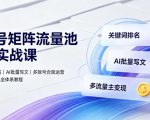 公众号矩阵流量池10.0实战课｜搜一搜关键词排名、AI批量写文、多账号合规运营、流量主多元变现全体系教程