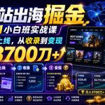 游戏站出海掘金从0到1小白实战课，从选词到上线，从收录到变现，月入3700刀+