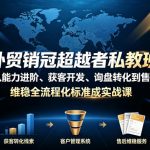 外贸销冠超越者私教班｜从能力进阶、获客开发、询盘转化到售后维稳全流程标准化成交实战课