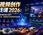 AI视频创作实战课2026：从提示词到电影级AI短片，掌握图片生成、视频制作与高级特效全流程